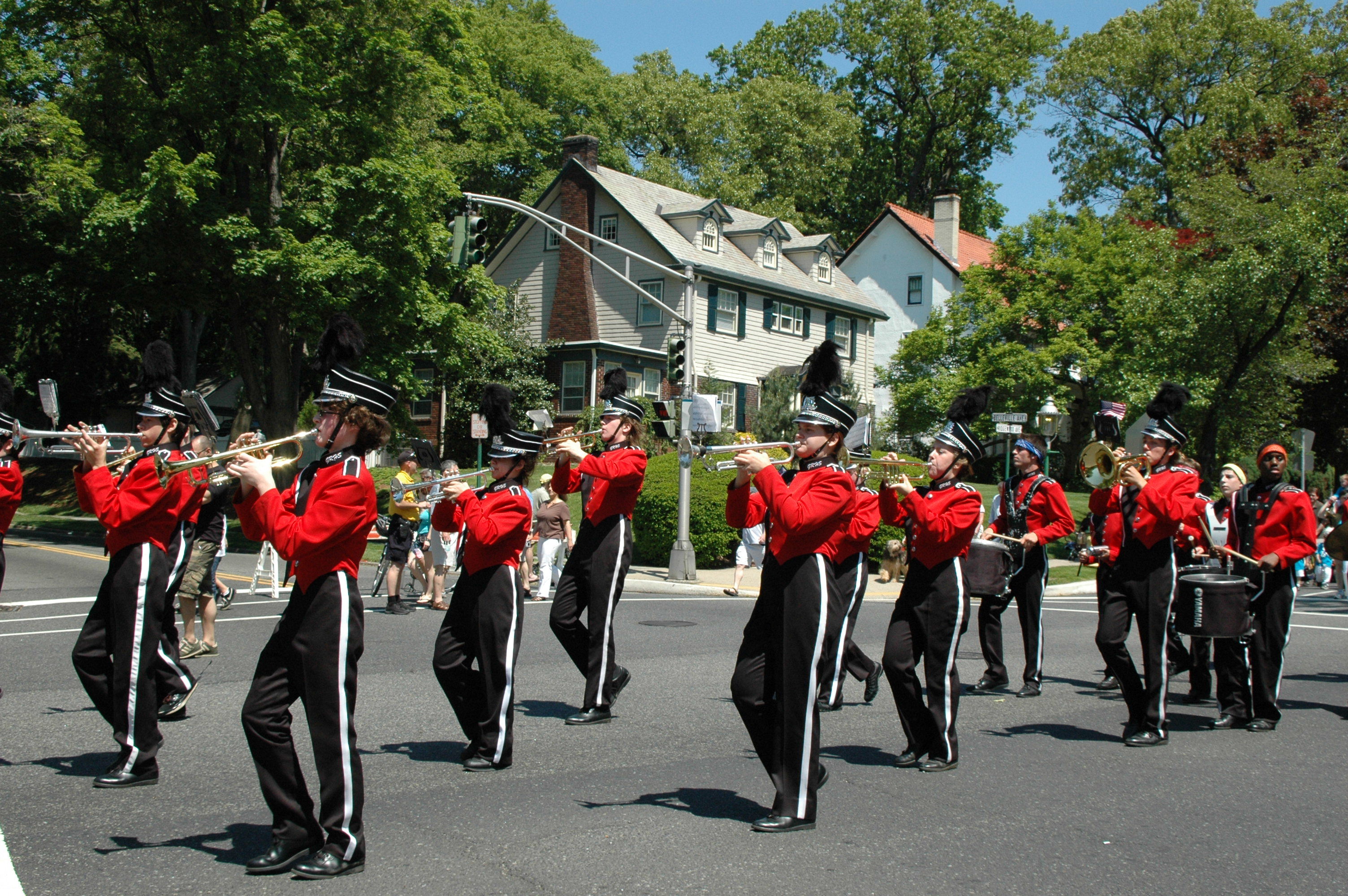 Band marching and playing